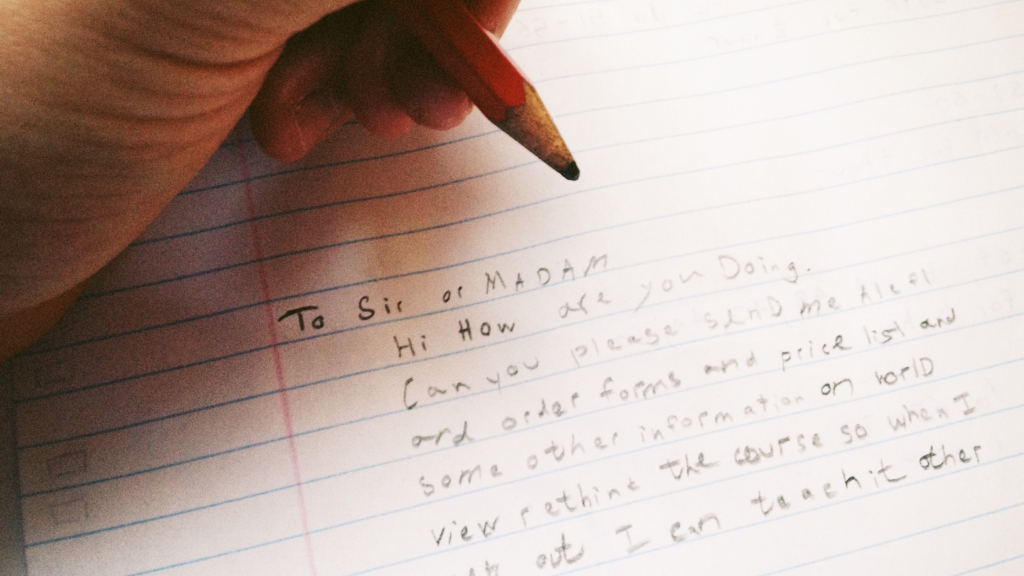 Man writing letter