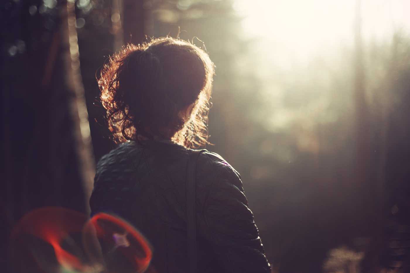 Woman staring at the sun
