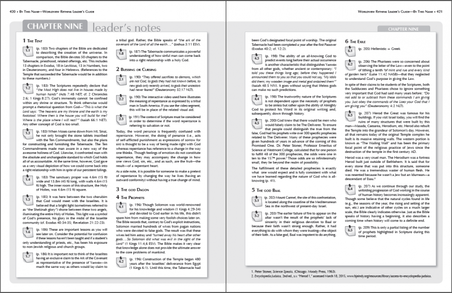 Leaders notes in the leader's guide
